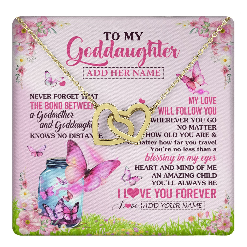 Personalized To My Goddaughter Butterfly Necklace From Godmother The Bond Between Goddaughter Birthday Gifts Graduation Christmas Jewelry Gift Box Message Card