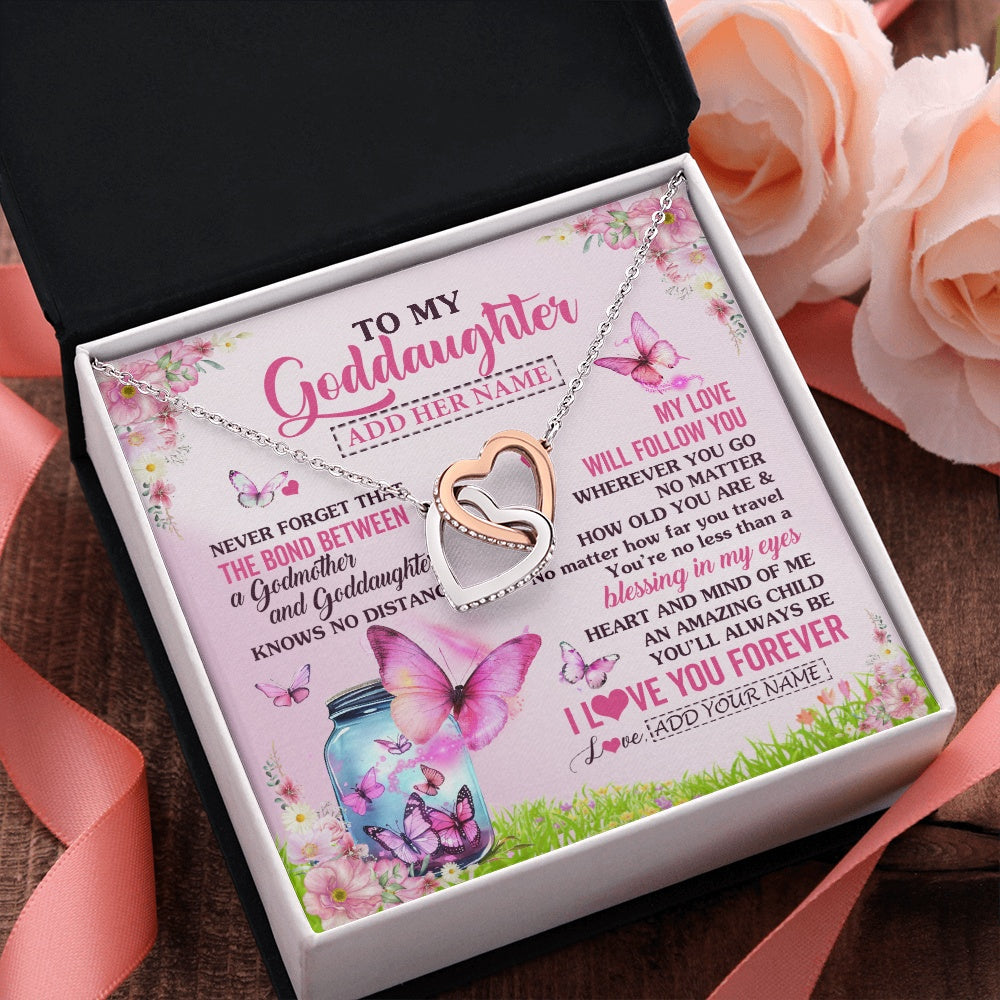 Personalized To My Goddaughter Butterfly Necklace From Godmother The Bond Between Goddaughter Birthday Gifts Graduation Christmas Jewelry Gift Box Message Card