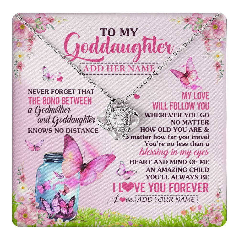 Personalized To My Goddaughter Butterfly Necklace From Godmother The Bond Between Goddaughter Birthday Gifts Graduation Christmas Jewelry Gift Box Message Card