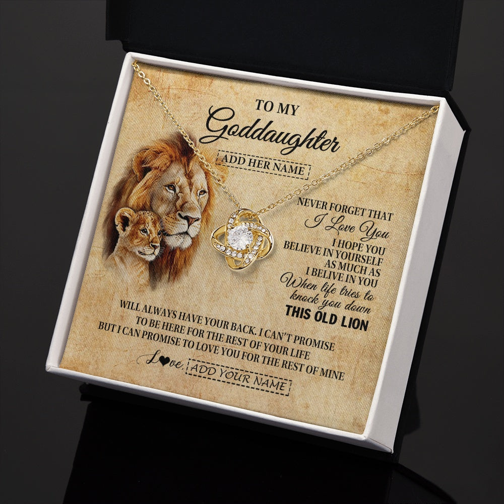 Personalized To My Goddaughter Gifts From Godfather Lion Necklace I Love You Goddaughter Birthday Gifts Graduation Christmas Custom Gift Box Message Card
