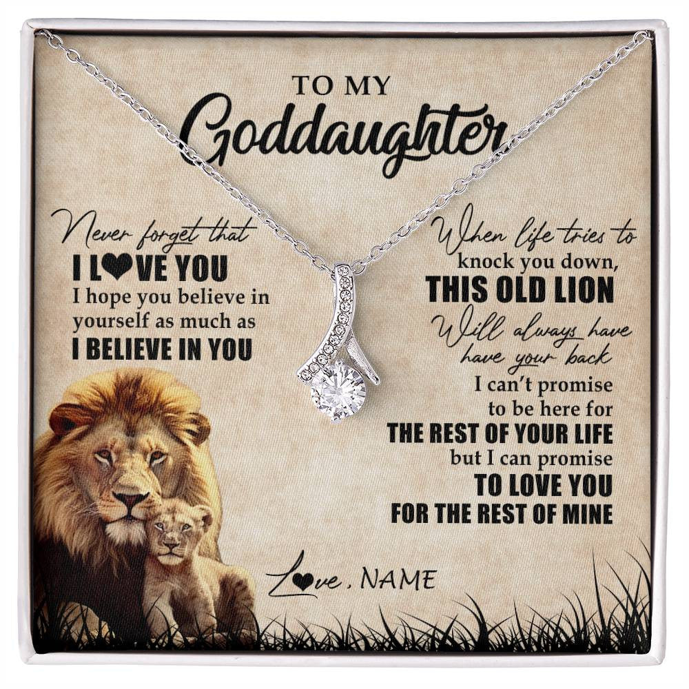Personalized To My Goddaughter Gifts Necklace From Godfather Old Lion Goddaughter Jewelry Birthday Gifts Graduation Christmas Customized Gift Box Message Card