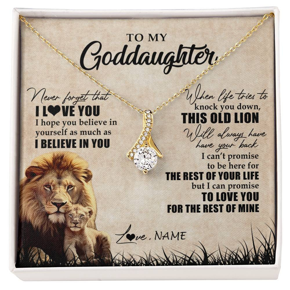 Personalized To My Goddaughter Gifts Necklace From Godfather Old Lion Goddaughter Jewelry Birthday Gifts Graduation Christmas Customized Gift Box Message Card