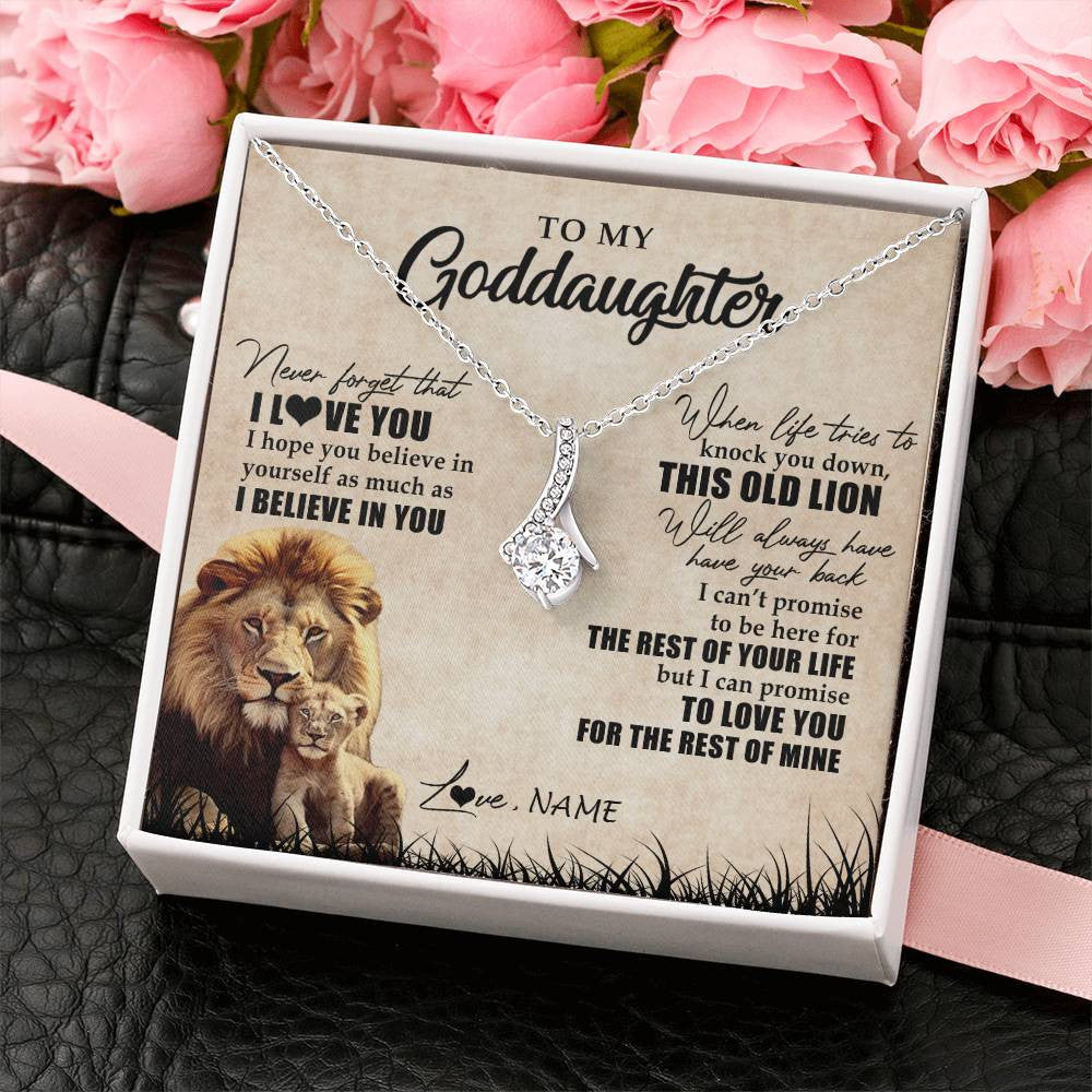 Personalized To My Goddaughter Gifts Necklace From Godfather Old Lion Goddaughter Jewelry Birthday Gifts Graduation Christmas Customized Gift Box Message Card