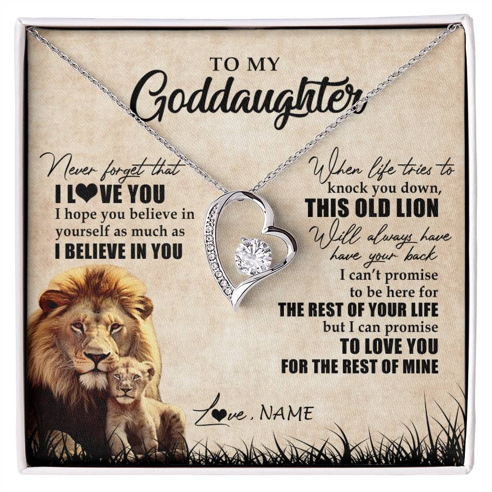 Personalized To My Goddaughter Gifts Necklace From Godfather Old Lion Goddaughter Jewelry Birthday Gifts Graduation Christmas Customized Gift Box Message Card