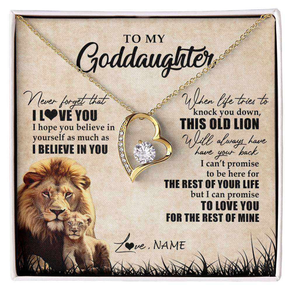 Personalized To My Goddaughter Gifts Necklace From Godfather Old Lion Goddaughter Jewelry Birthday Gifts Graduation Christmas Customized Gift Box Message Card