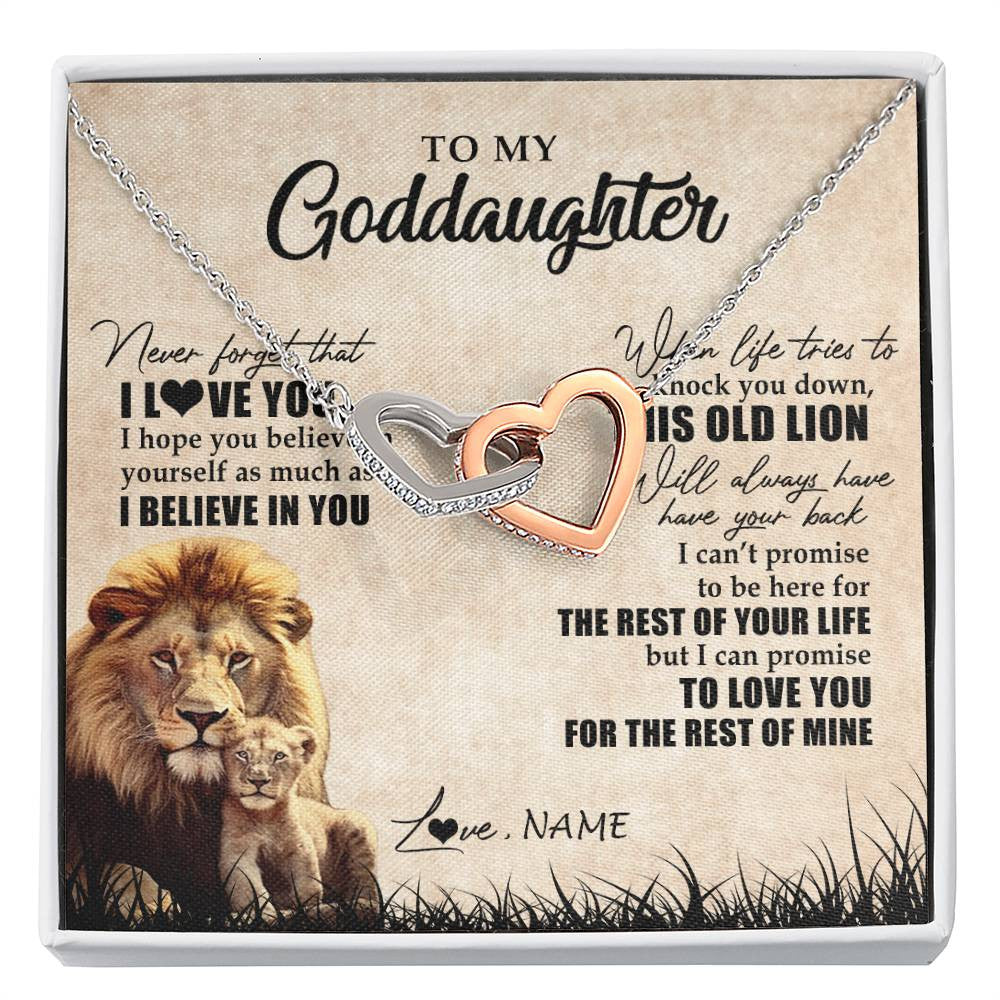 Personalized To My Goddaughter Gifts Necklace From Godfather Old Lion Goddaughter Jewelry Birthday Gifts Graduation Christmas Customized Gift Box Message Card