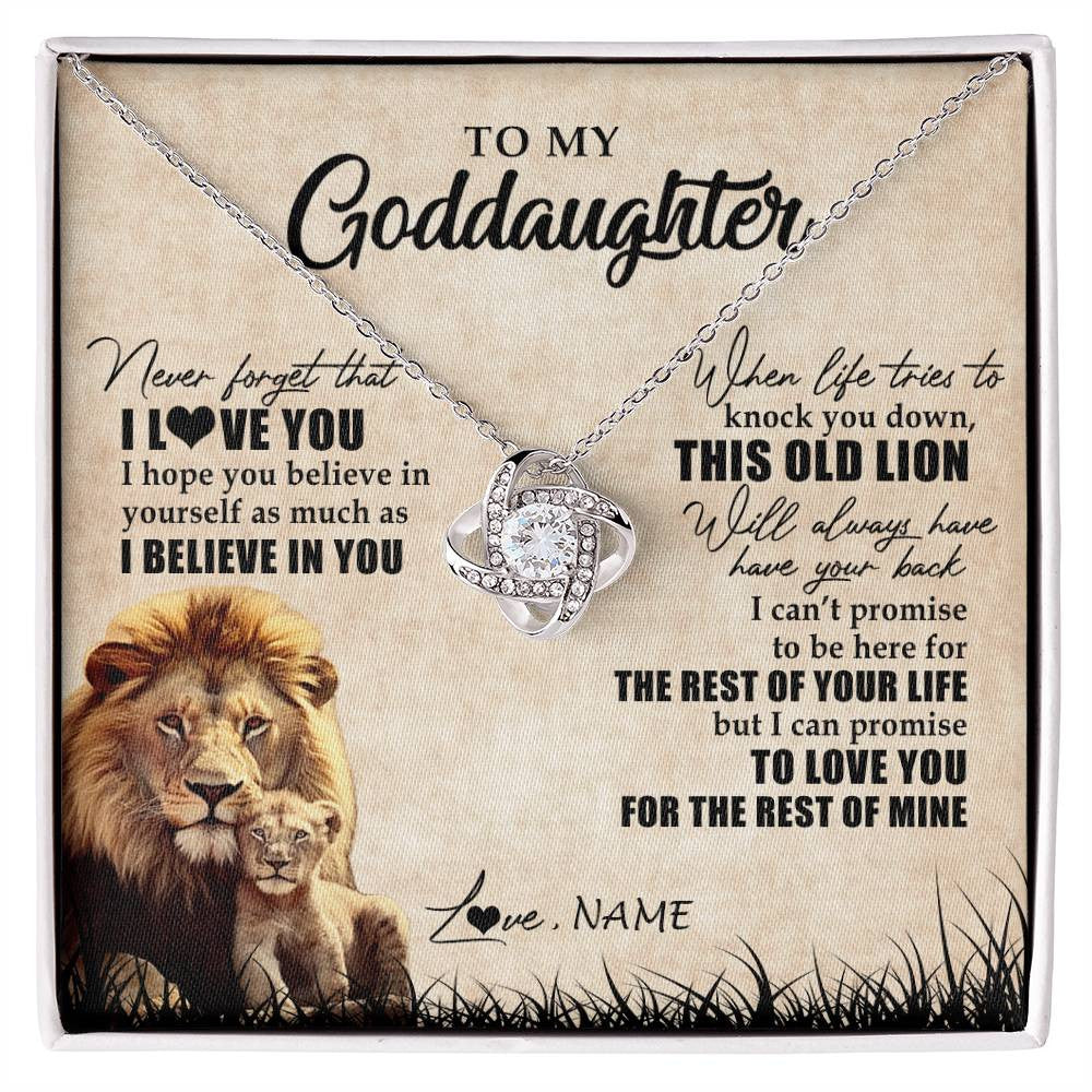 Personalized To My Goddaughter Gifts Necklace From Godfather Old Lion Goddaughter Jewelry Birthday Gifts Graduation Christmas Customized Gift Box Message Card