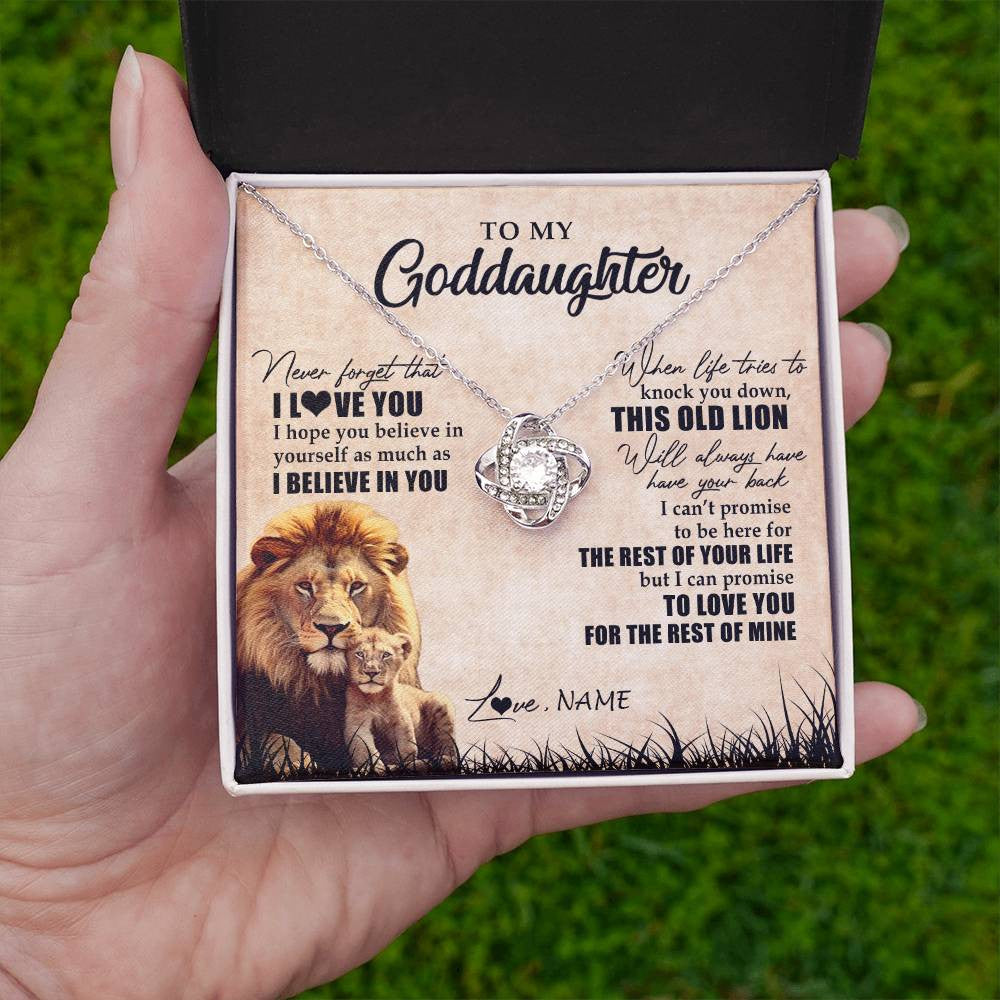 Personalized To My Goddaughter Gifts Necklace From Godfather Old Lion Goddaughter Jewelry Birthday Gifts Graduation Christmas Customized Gift Box Message Card