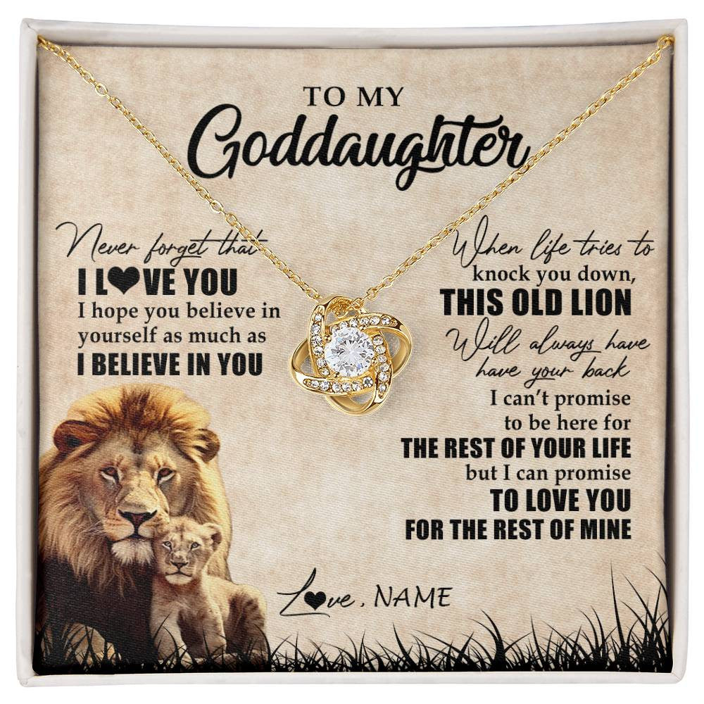 Personalized To My Goddaughter Gifts Necklace From Godfather Old Lion Goddaughter Jewelry Birthday Gifts Graduation Christmas Customized Gift Box Message Card