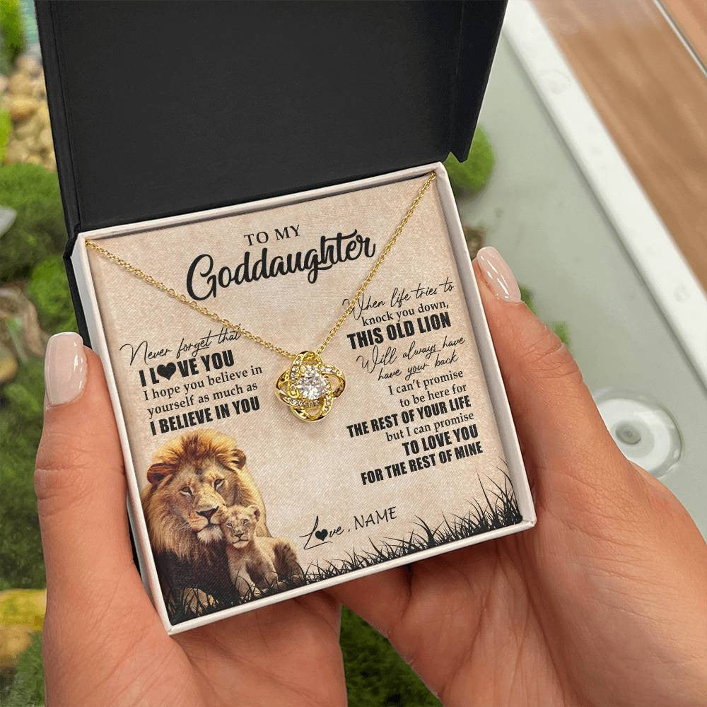 Personalized To My Goddaughter Gifts Necklace From Godfather Old Lion Goddaughter Jewelry Birthday Gifts Graduation Christmas Customized Gift Box Message Card