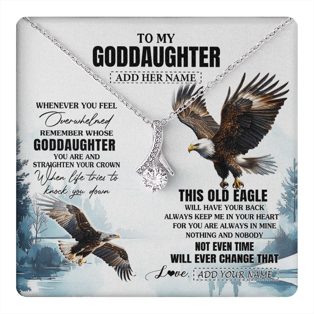 Personalized To My Goddaughter Gifts Necklace From Godmother Whenever Eagle Unique Birthday Gifts For Goddaughter Christmas Jewelry Gift Box Message Card
