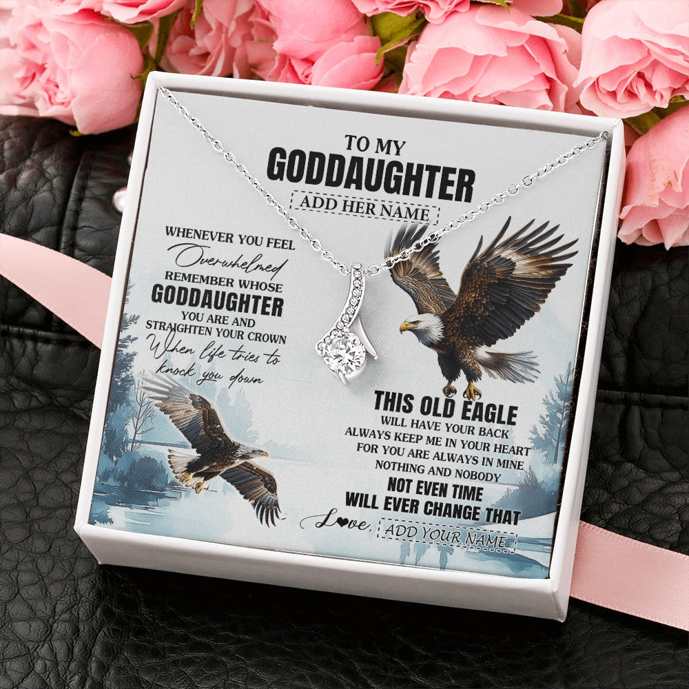 Personalized To My Goddaughter Gifts Necklace From Godmother Whenever Eagle Unique Birthday Gifts For Goddaughter Christmas Jewelry Gift Box Message Card