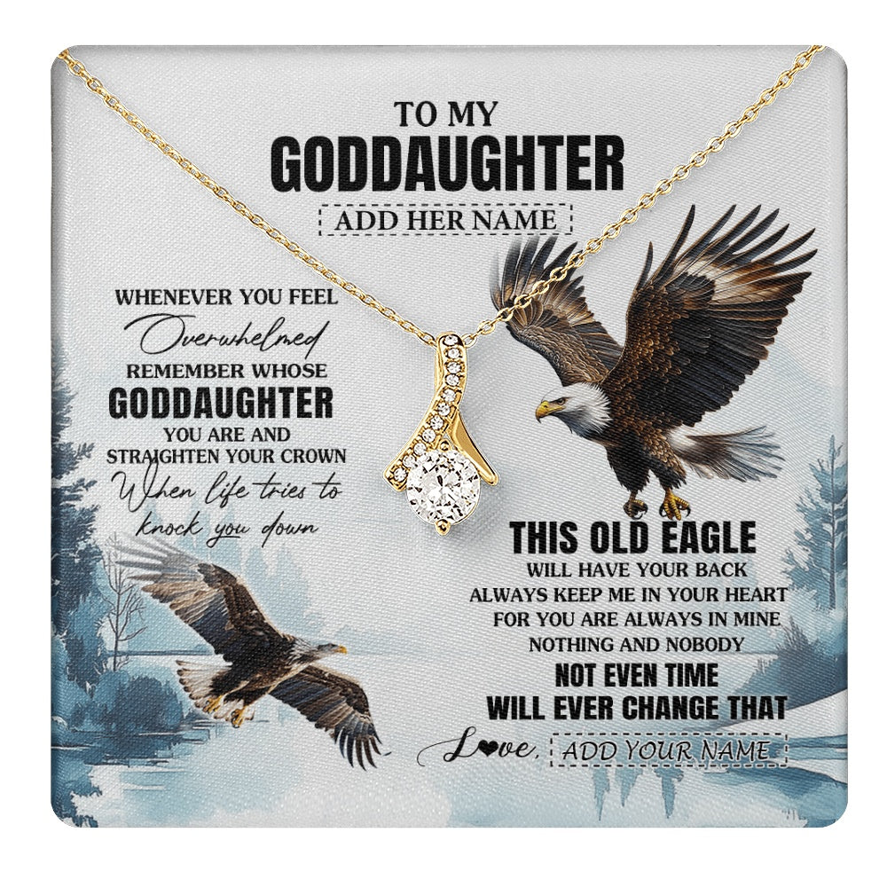 Personalized To My Goddaughter Gifts Necklace From Godmother Whenever Eagle Unique Birthday Gifts For Goddaughter Christmas Jewelry Gift Box Message Card