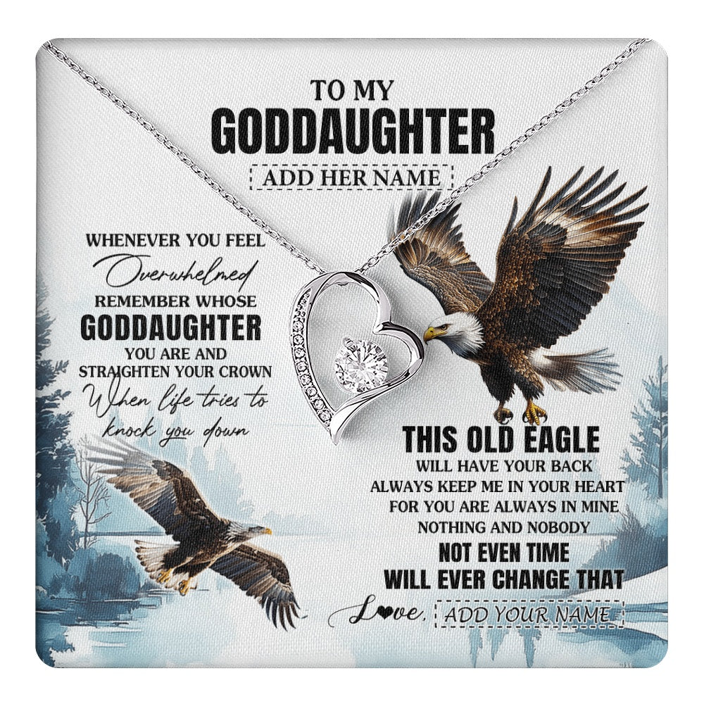Personalized To My Goddaughter Gifts Necklace From Godmother Whenever Eagle Unique Birthday Gifts For Goddaughter Christmas Jewelry Gift Box Message Card