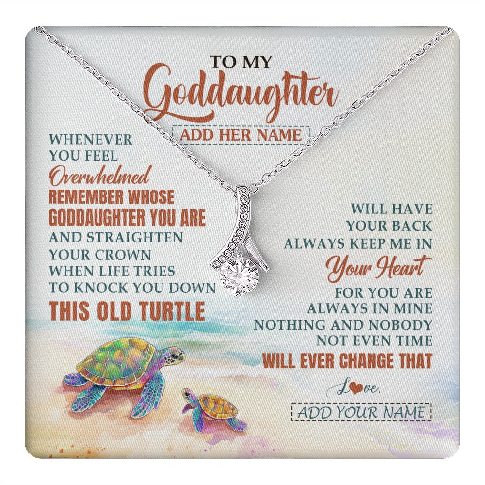 Personalized To My Goddaughter Gifts Necklace From Godmother Whenever Turtle Unique Birthday Gifts For Goddaughter Christmas Custom Gift Box Message Card