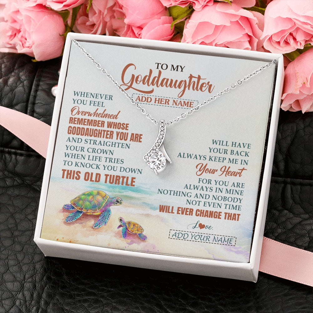 Personalized To My Goddaughter Gifts Necklace From Godmother Whenever Turtle Unique Birthday Gifts For Goddaughter Christmas Custom Gift Box Message Card