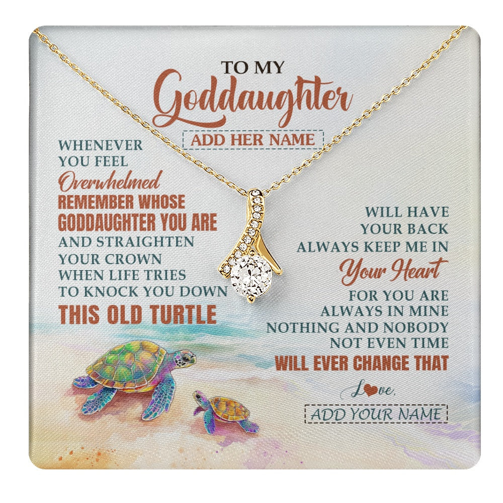Personalized To My Goddaughter Gifts Necklace From Godmother Whenever Turtle Unique Birthday Gifts For Goddaughter Christmas Custom Gift Box Message Card