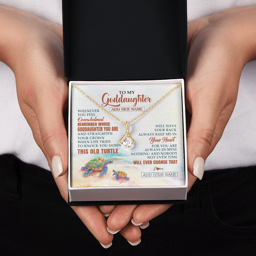 Personalized To My Goddaughter Gifts Necklace From Godmother Whenever Turtle Unique Birthday Gifts For Goddaughter Christmas Custom Gift Box Message Card