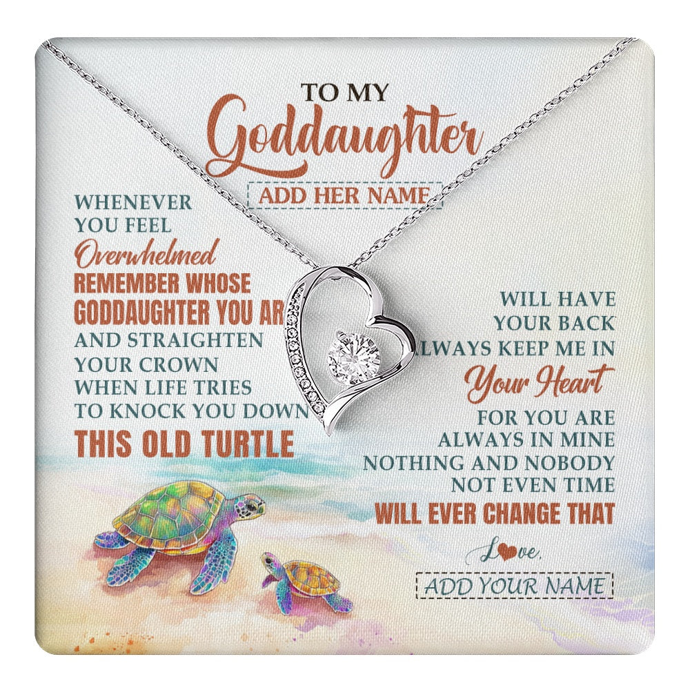 Personalized To My Goddaughter Gifts Necklace From Godmother Whenever Turtle Unique Birthday Gifts For Goddaughter Christmas Custom Gift Box Message Card