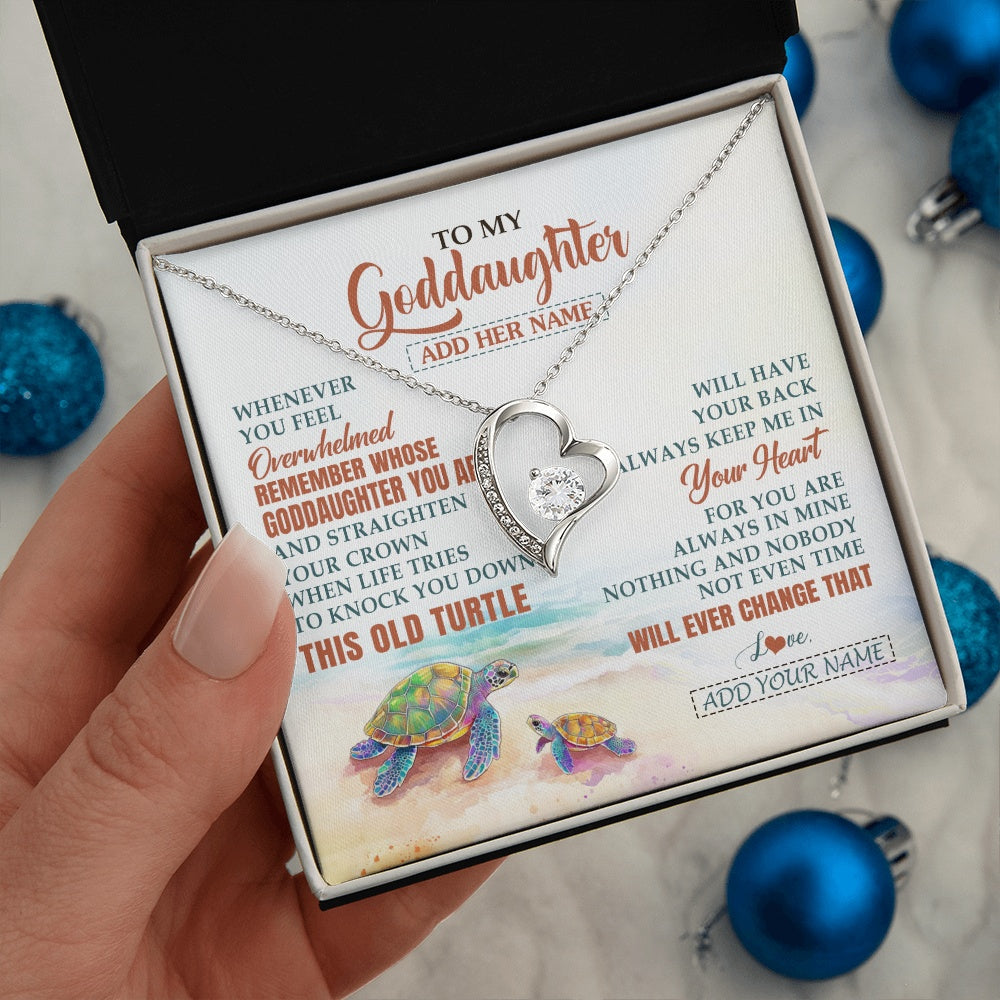 Personalized To My Goddaughter Gifts Necklace From Godmother Whenever Turtle Unique Birthday Gifts For Goddaughter Christmas Custom Gift Box Message Card