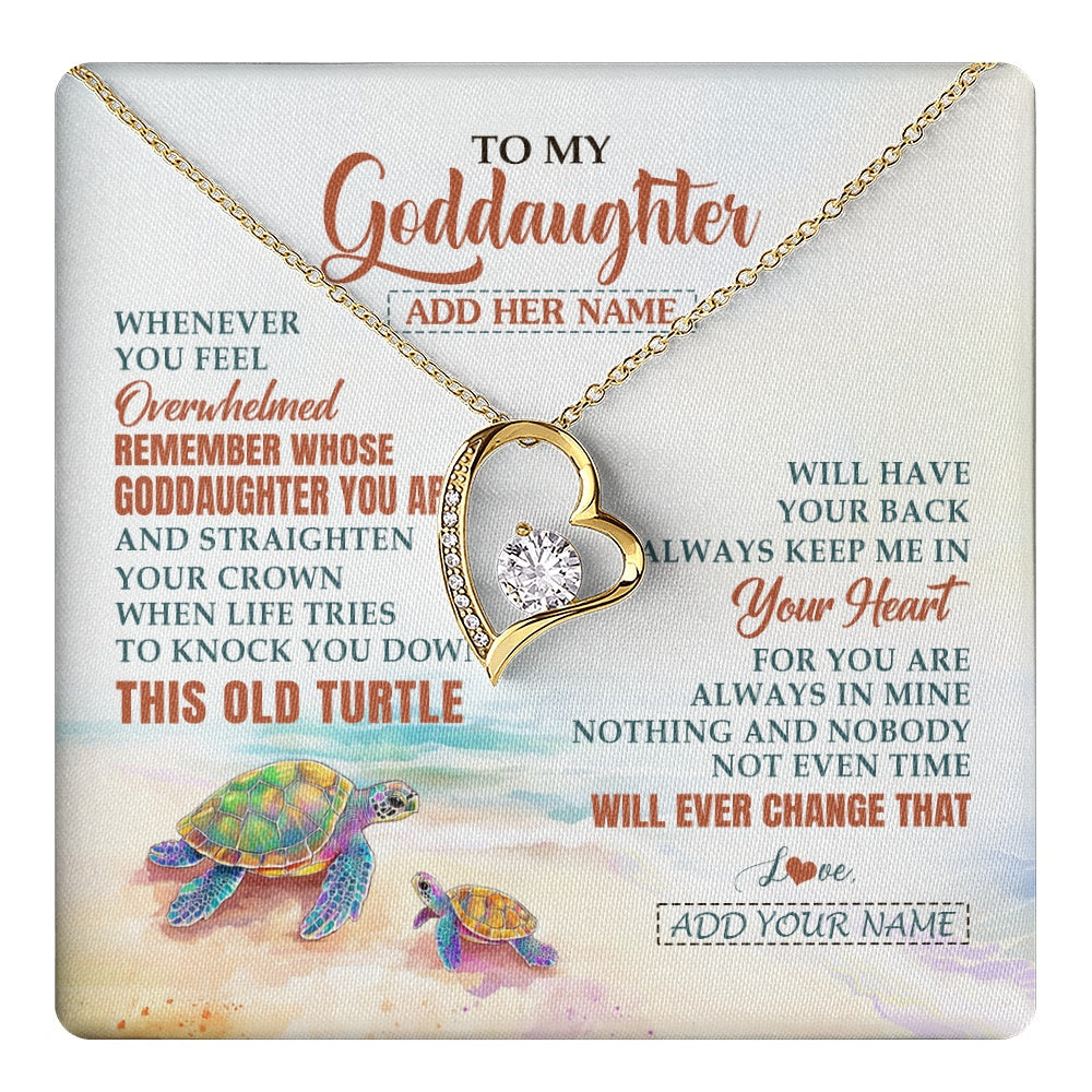 Personalized To My Goddaughter Gifts Necklace From Godmother Whenever Turtle Unique Birthday Gifts For Goddaughter Christmas Custom Gift Box Message Card