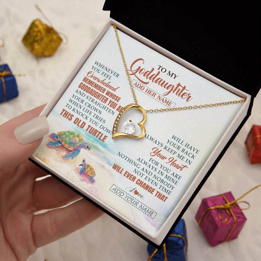 Personalized To My Goddaughter Gifts Necklace From Godmother Whenever Turtle Unique Birthday Gifts For Goddaughter Christmas Custom Gift Box Message Card