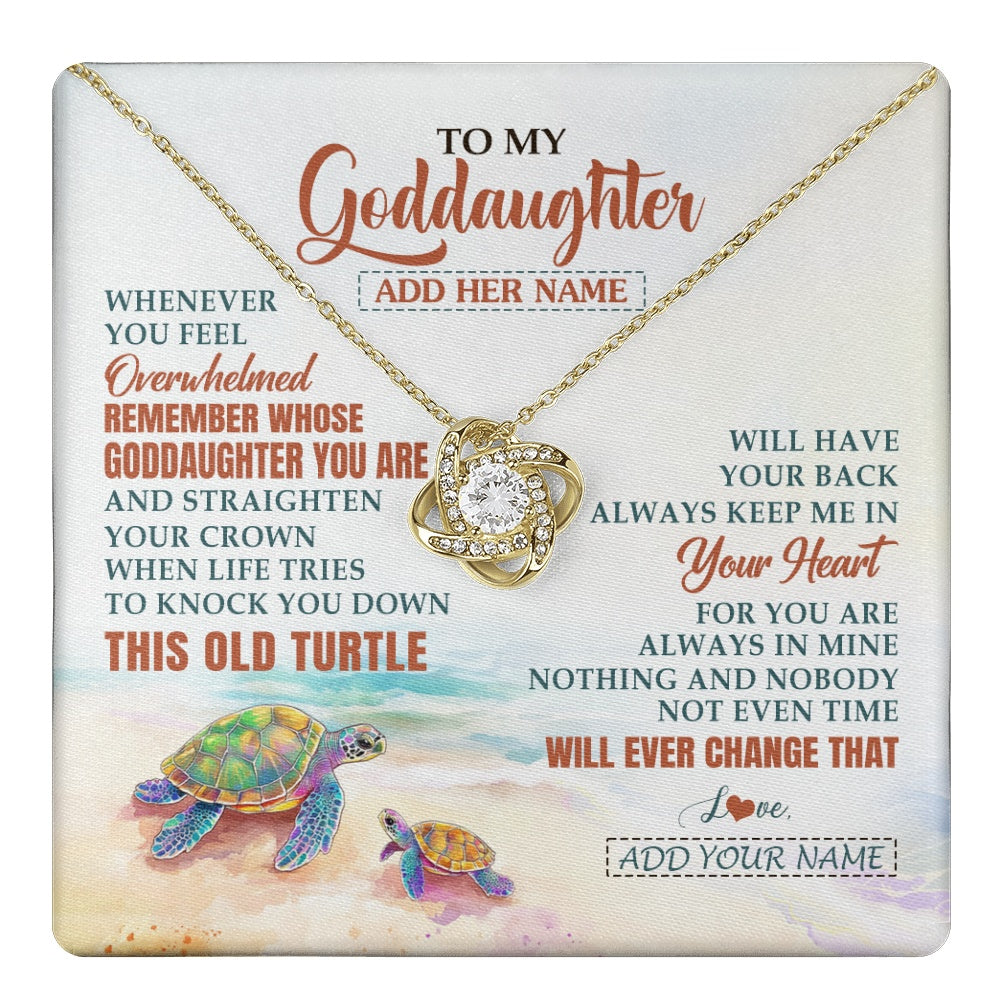 Personalized To My Goddaughter Gifts Necklace From Godmother Whenever Turtle Unique Birthday Gifts For Goddaughter Christmas Custom Gift Box Message Card