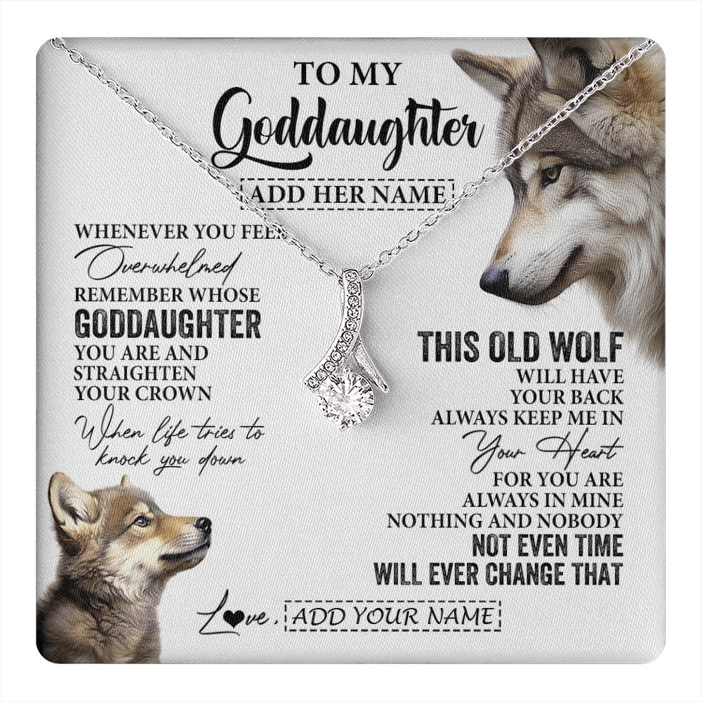 Personalized To My Goddaughter Gifts Necklace From Godmother Whenever Wolf Unique Birthday For Goddaughter Graduation Christmas Custom Gift Box Message Card
