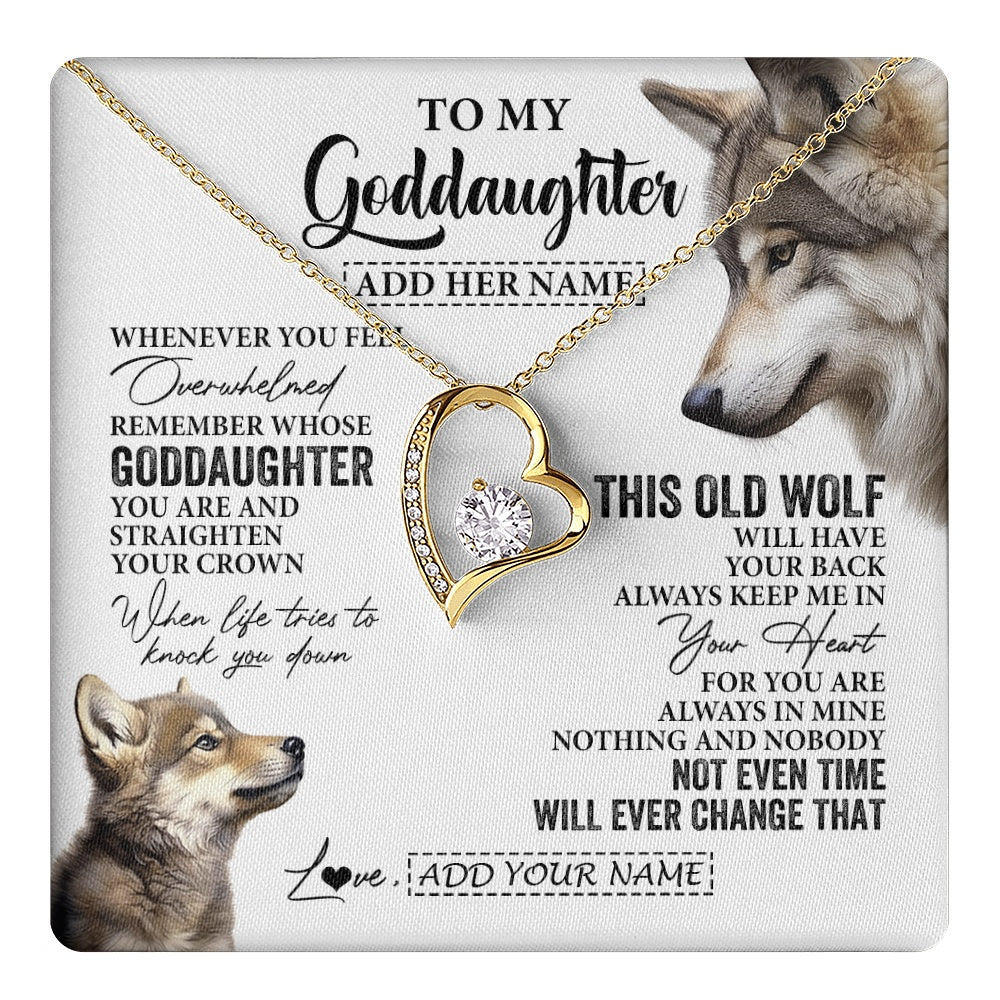 Personalized To My Goddaughter Gifts Necklace From Godmother Whenever Wolf Unique Birthday For Goddaughter Graduation Christmas Custom Gift Box Message Card