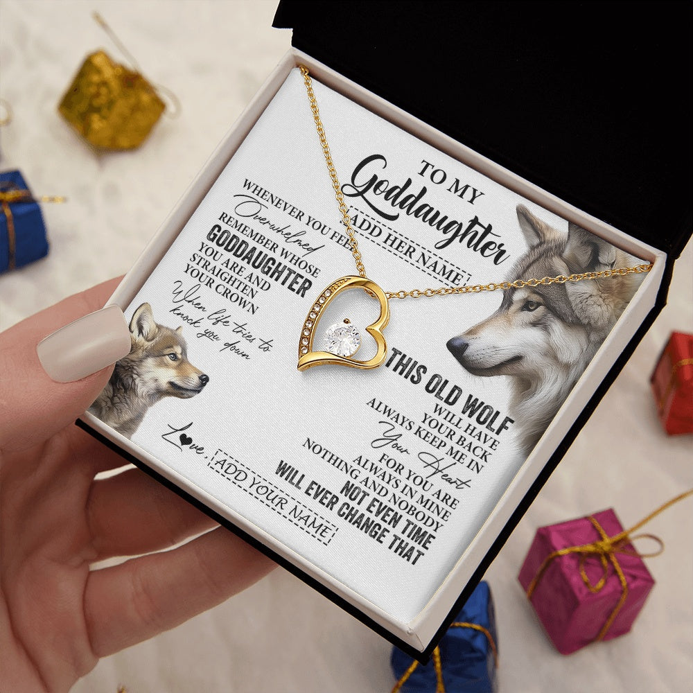 Personalized To My Goddaughter Gifts Necklace From Godmother Whenever Wolf Unique Birthday For Goddaughter Graduation Christmas Custom Gift Box Message Card