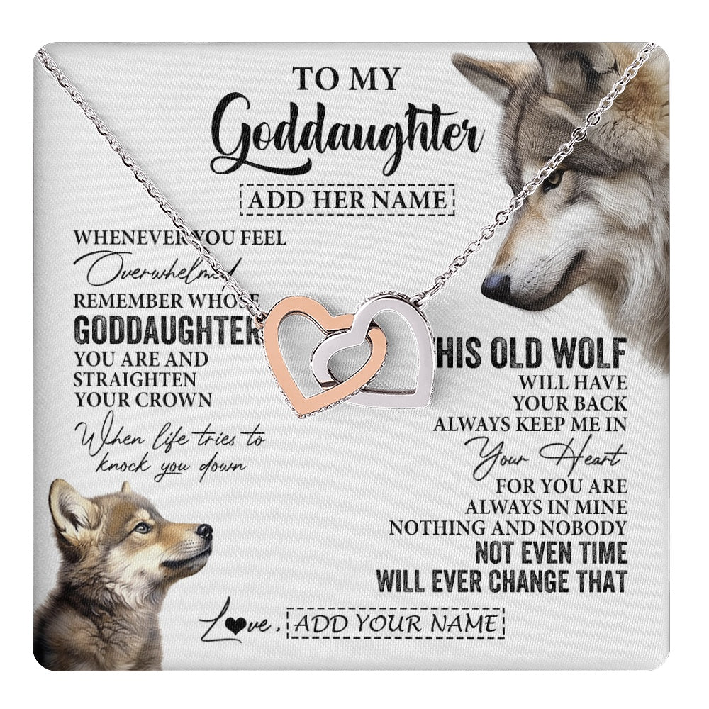 Personalized To My Goddaughter Gifts Necklace From Godmother Whenever Wolf Unique Birthday For Goddaughter Graduation Christmas Custom Gift Box Message Card