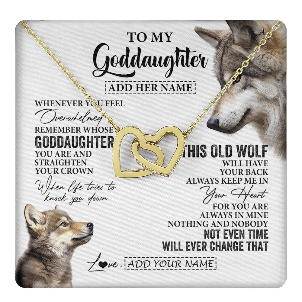 Personalized To My Goddaughter Gifts Necklace From Godmother Whenever Wolf Unique Birthday For Goddaughter Graduation Christmas Custom Gift Box Message Card