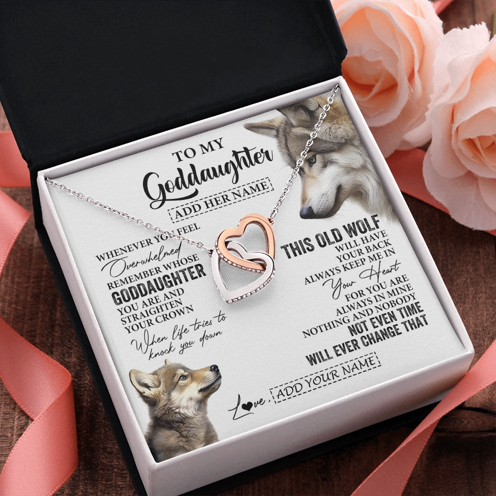 Personalized To My Goddaughter Gifts Necklace From Godmother Whenever Wolf Unique Birthday For Goddaughter Graduation Christmas Custom Gift Box Message Card