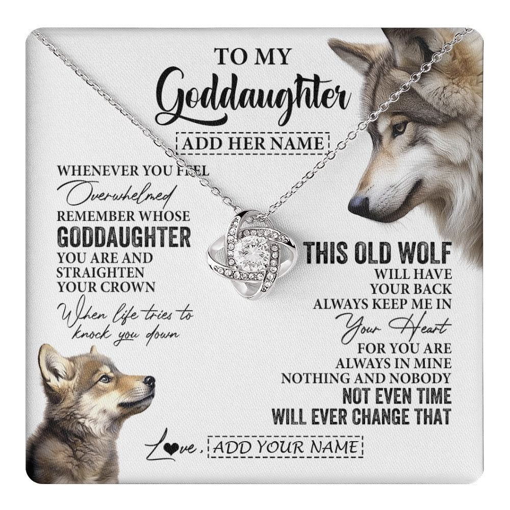 Personalized To My Goddaughter Gifts Necklace From Godmother Whenever Wolf Unique Birthday For Goddaughter Graduation Christmas Custom Gift Box Message Card