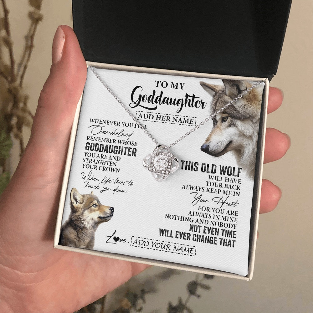 Personalized To My Goddaughter Gifts Necklace From Godmother Whenever Wolf Unique Birthday For Goddaughter Graduation Christmas Custom Gift Box Message Card