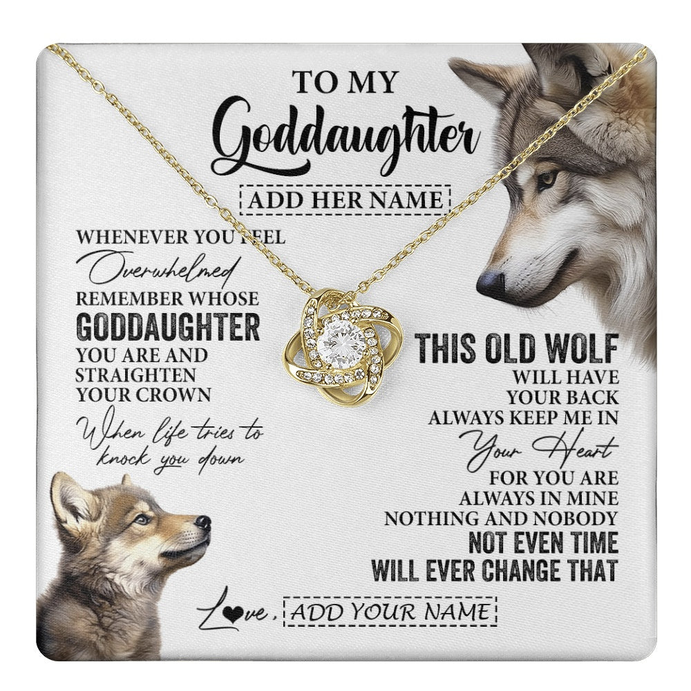 Personalized To My Goddaughter Gifts Necklace From Godmother Whenever Wolf Unique Birthday For Goddaughter Graduation Christmas Custom Gift Box Message Card