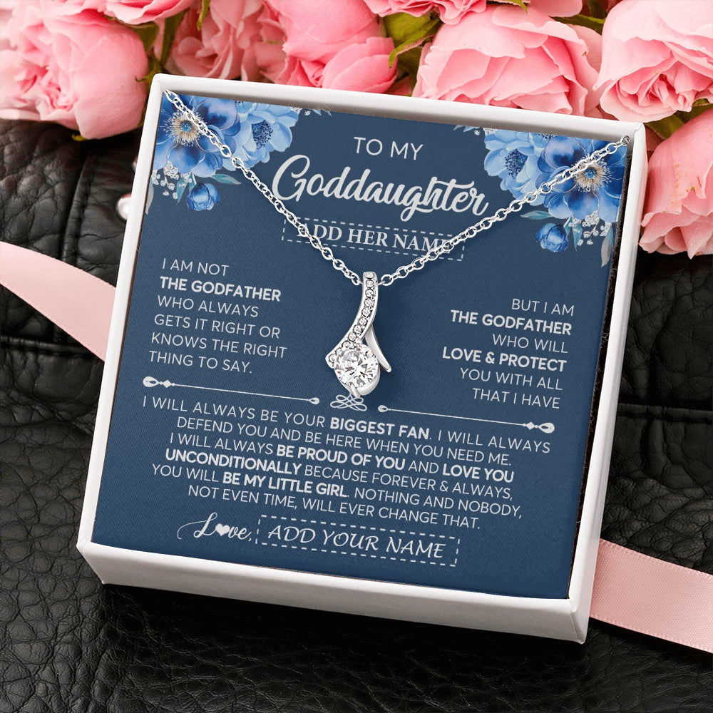 Personalized To My Goddaughter Necklace From Godfather Proud Of You Birthday Gifts For Goddaughter Jewelry Gifts Christmas Custom Gift Box Message Card