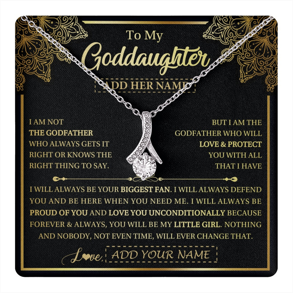 Personalized To My Goddaughter Necklace From Godfather Your Biggest Fan Birthday Gifts For Goddaughter Gifts Christmas Jewelry Custom Gift Box Message Card