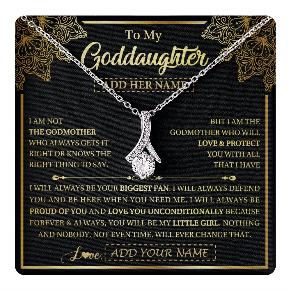Personalized To My Goddaughter Necklace From Godmother Your Biggest Fan Birthday Gifts For Goddaughter Gifts Christmas Jewelry Custom Gift Box Message Card