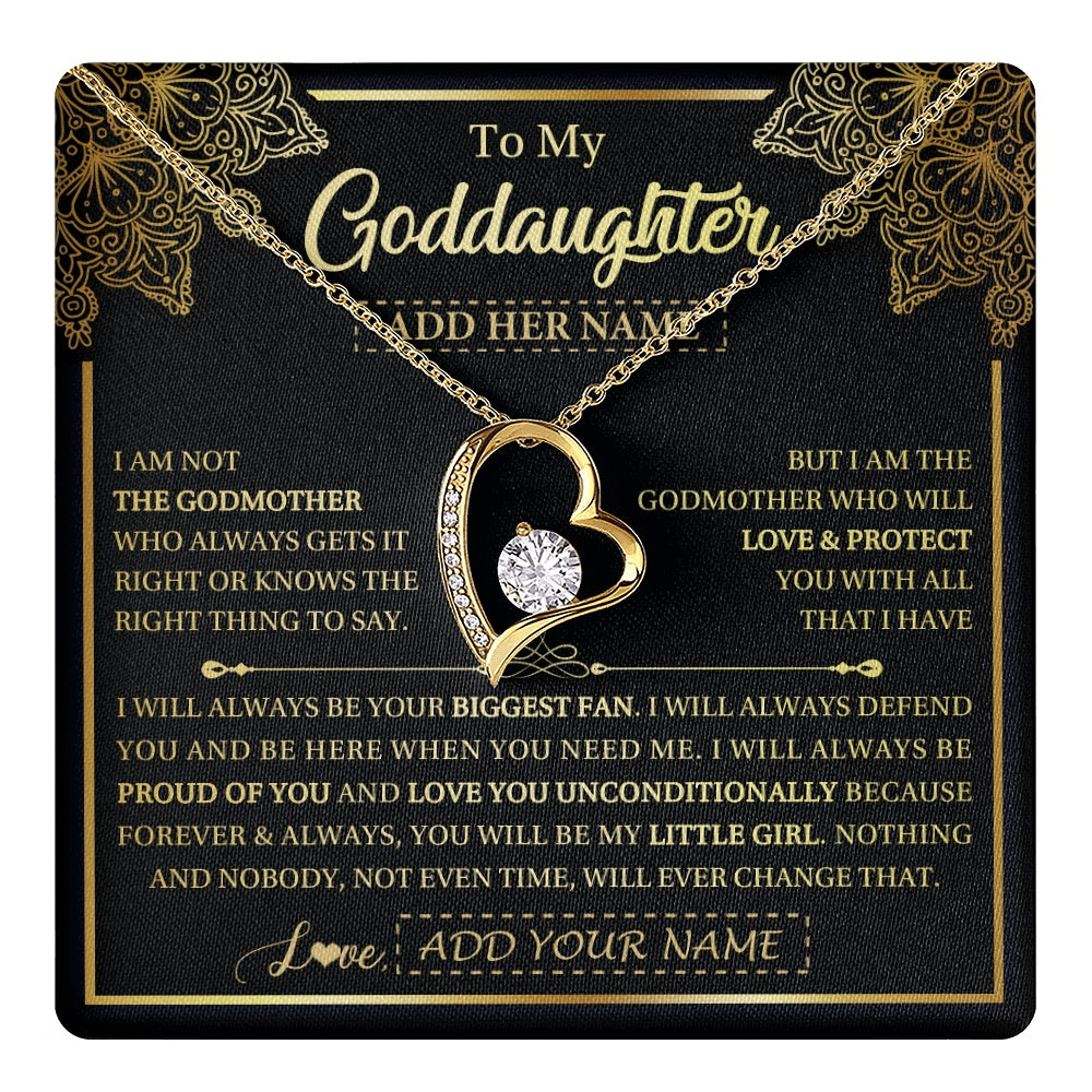 Personalized To My Goddaughter Necklace From Godmother Your Biggest Fan Birthday Gifts For Goddaughter Gifts Christmas Jewelry Custom Gift Box Message Card