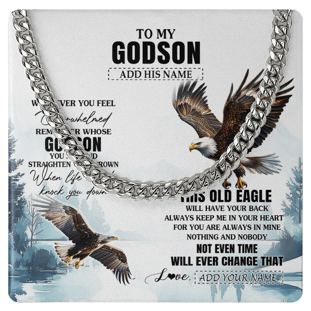 Personalized To My Godson Gifts Necklace From Godmother Uncle Whenever Eagle Unique Birthday Gifts For Godson Christmas Custom Keepsake Gift Box Message Card