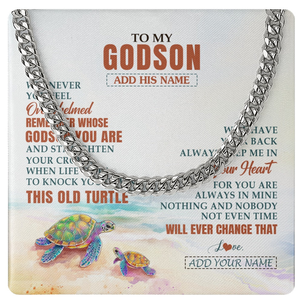 Personalized To My Godson Gifts Necklace From Godmother Uncle Whenever Turtle Unique Birthday Gifts For Godson Graduation Christmas Gift Box Message Card