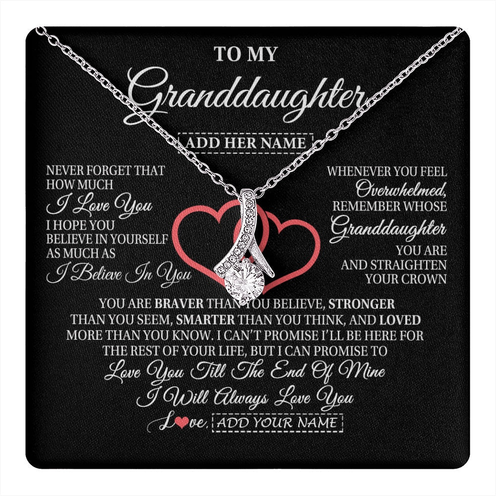 Personalized To My Granddaughter Birthday Gifts From Granparents Always Love You Granddaughter Gifts Necklace Jewelry Christmas Custom Gift Box Message Card