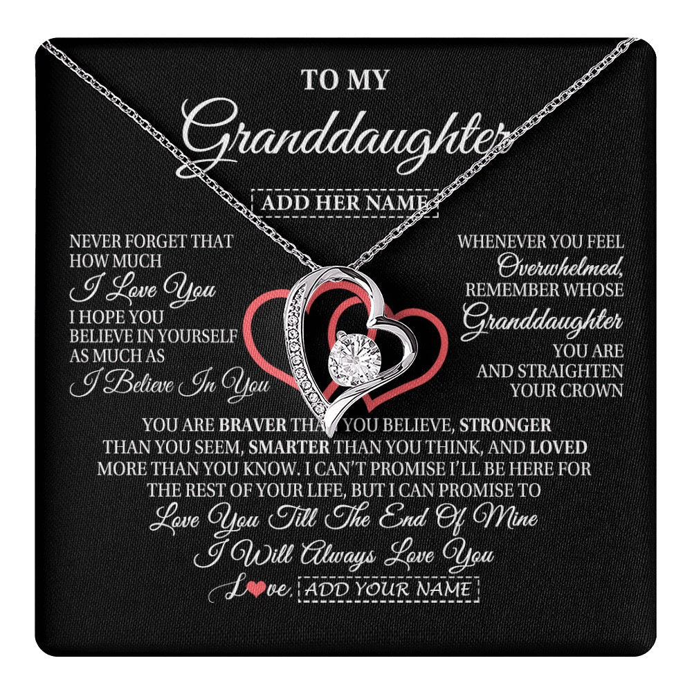 Personalized To My Granddaughter Birthday Gifts From Granparents Always Love You Granddaughter Gifts Necklace Jewelry Christmas Custom Gift Box Message Card