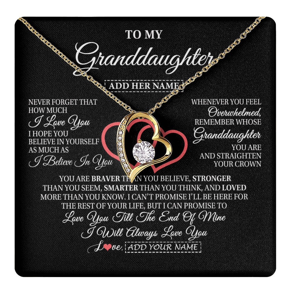 Personalized To My Granddaughter Birthday Gifts From Granparents Always Love You Granddaughter Gifts Necklace Jewelry Christmas Custom Gift Box Message Card