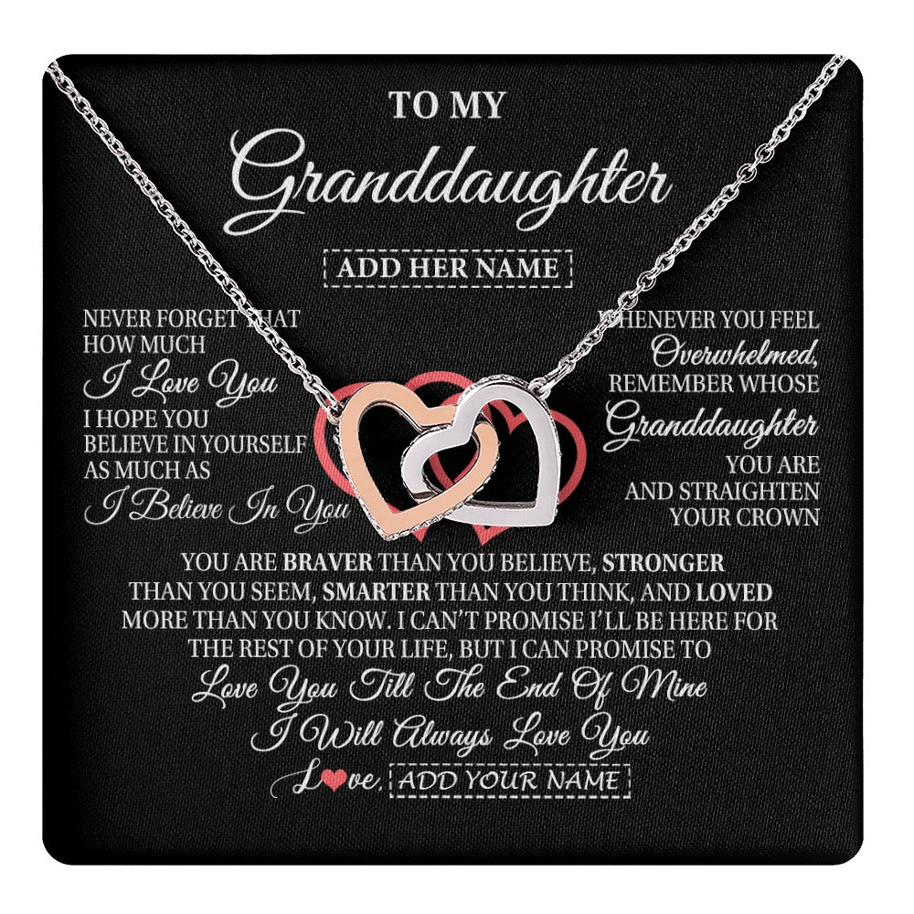 Personalized To My Granddaughter Birthday Gifts From Granparents Always Love You Granddaughter Gifts Necklace Jewelry Christmas Custom Gift Box Message Card