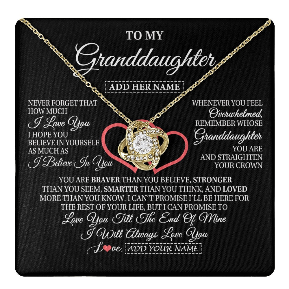 Personalized To My Granddaughter Birthday Gifts From Granparents Always Love You Granddaughter Gifts Necklace Jewelry Christmas Custom Gift Box Message Card