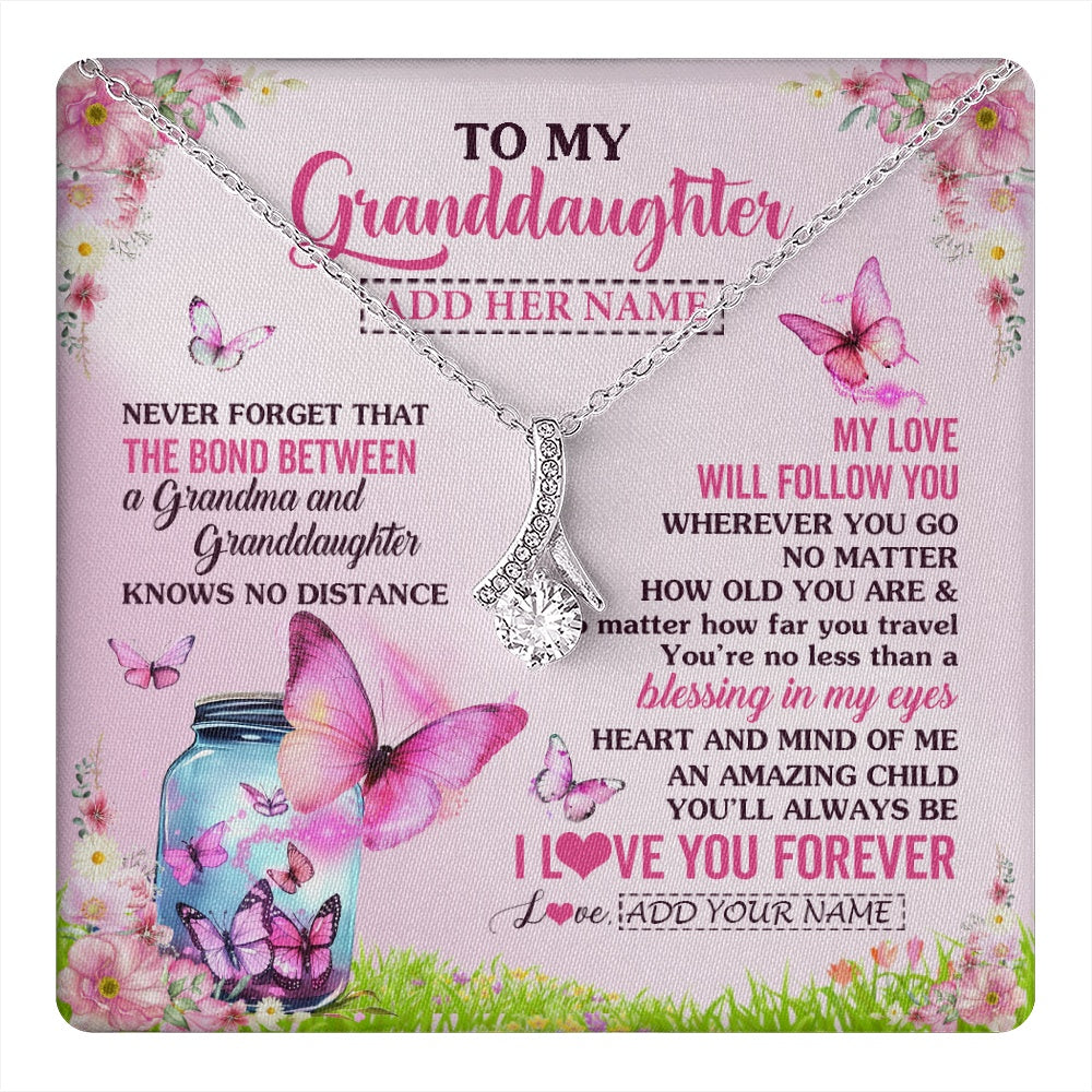 Personalized To My Granddaughter Butterfly Necklace From Grandma The Bond Between Granddaughter Birthday Gifts Graduation Christmas Gift Box Message Card