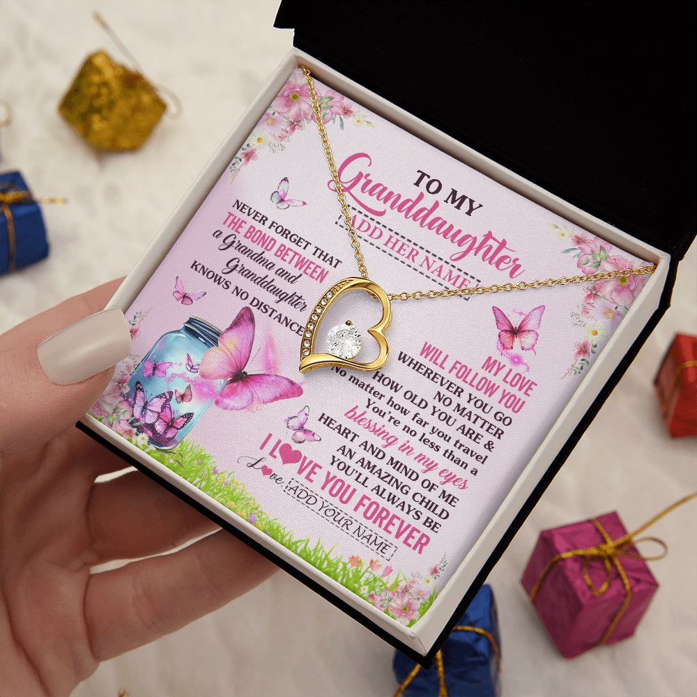 Personalized To My Granddaughter Butterfly Necklace From Grandma The Bond Between Granddaughter Birthday Gifts Graduation Christmas Gift Box Message Card
