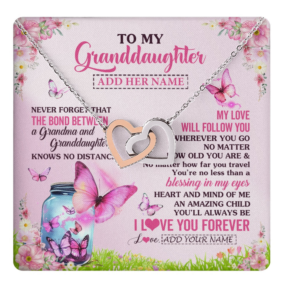 Personalized To My Granddaughter Butterfly Necklace From Grandma The Bond Between Granddaughter Birthday Gifts Graduation Christmas Gift Box Message Card